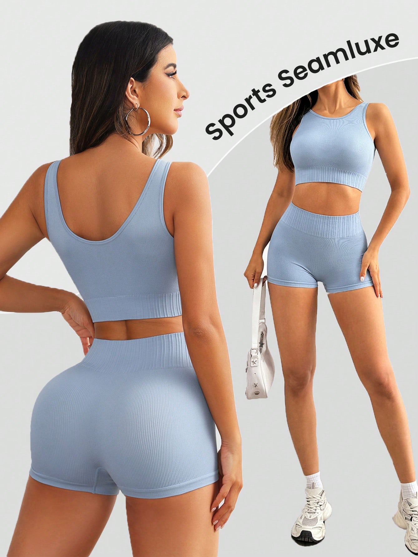 Set Yoga Wanita Tanpa Jahitan  - Tank Top Ribbed ulasan dan harga